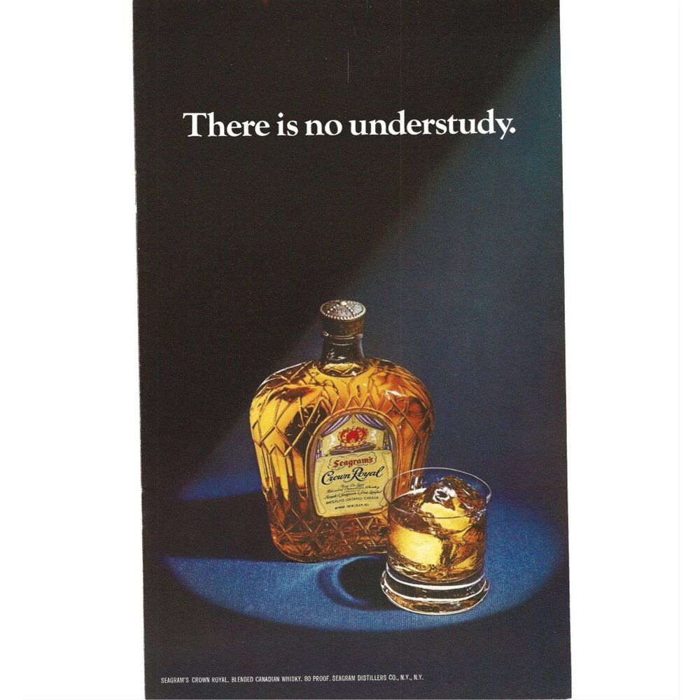 Seagrams Crown Royal Blended Canadian Whisky Vintage Print Ad 1970